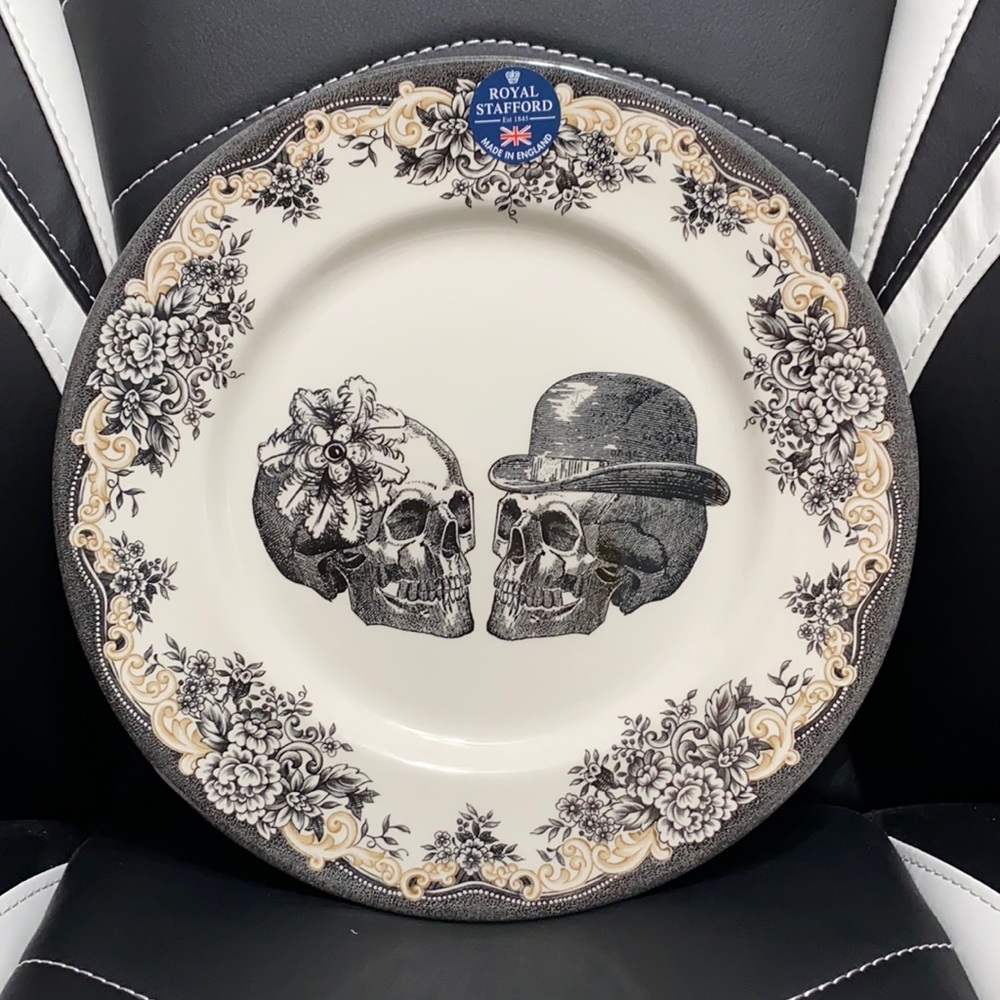 Skull Steampunk, Halloween Til Death we Part Plate